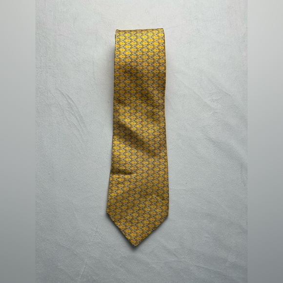 Salvatore Ferragamo Yellow Geometric Tie